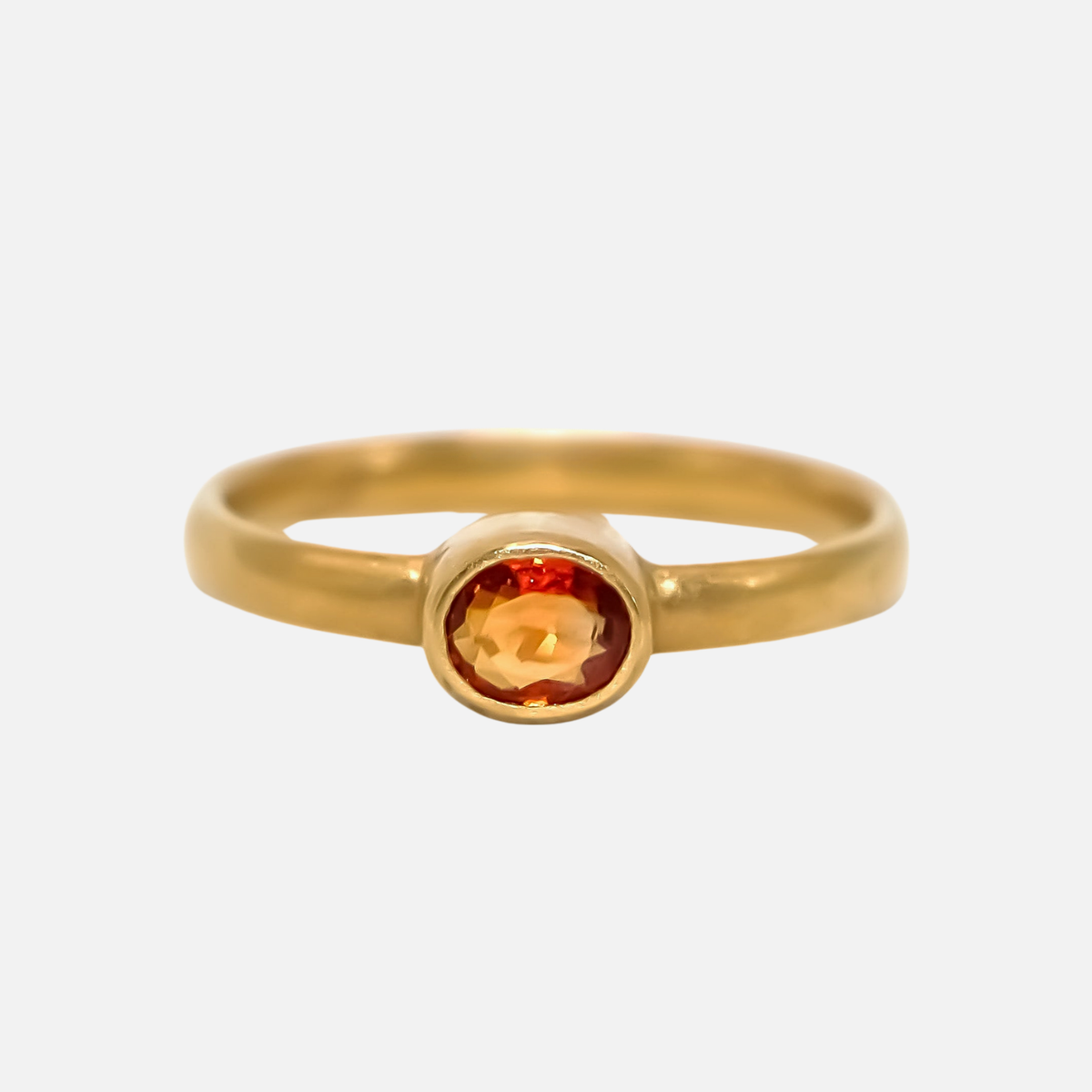 Sonoma Mini Oval Orange Sapphire Ring in 20K Peach Gold