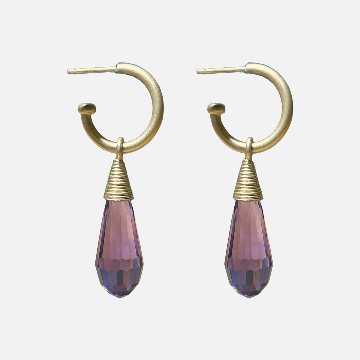 Spiral Amethyst Drops in 20K Peach Gold – Reinstein Ross