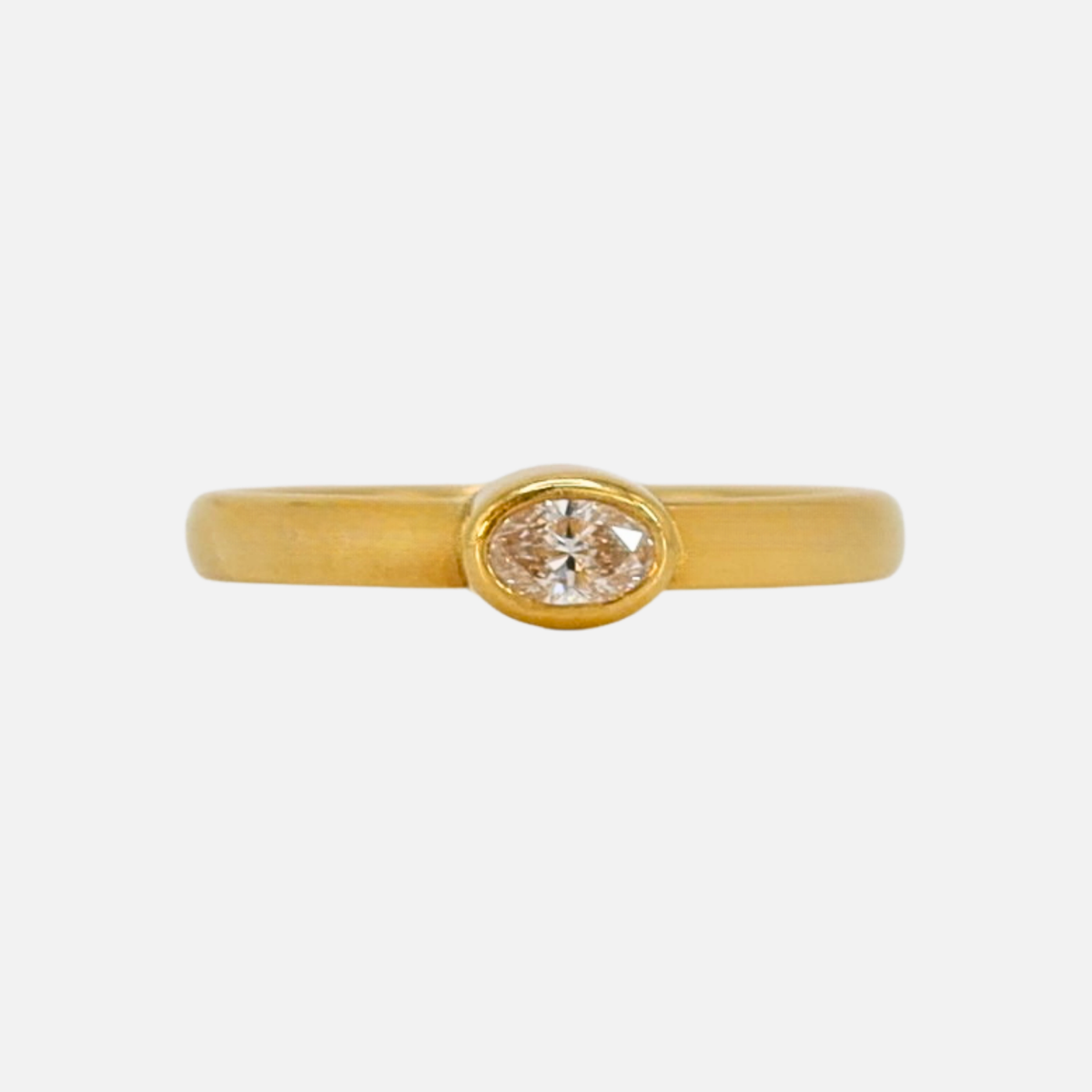 Sonoma Mini Oval Diamond Ring in 20K Peach Gold – Reinstein Ross