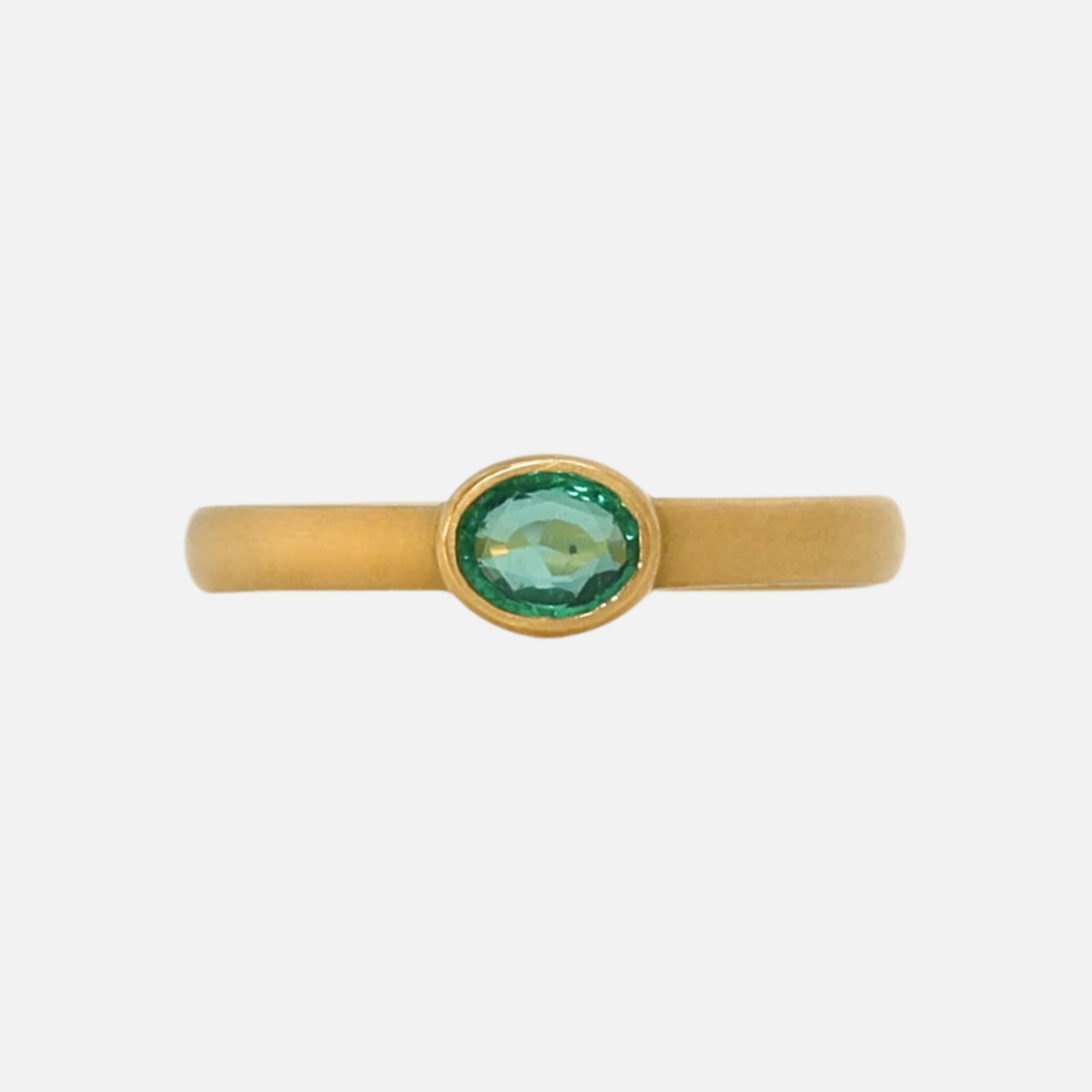 Sonoma Mini Oval Green Sapphire Ring in 20K Peach Gold – Reinstein