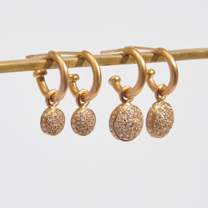Diamond Match™ Pave Dome Small Drops in 20K Peach Gold Reinstein Ross Goldsmiths