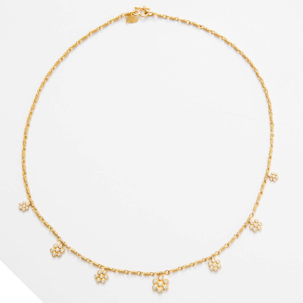 Snowdrop Seven "Isabella" Necklace in 20K Peach Gold Reinstein Ross Goldsmiths