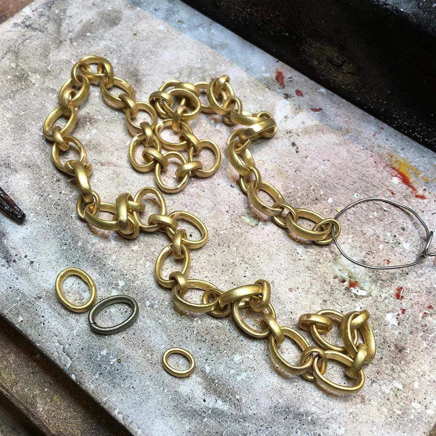 Sonoma Mixed Link Chain Necklace in 20K Peach Gold Reinstein Ross Goldsmiths
