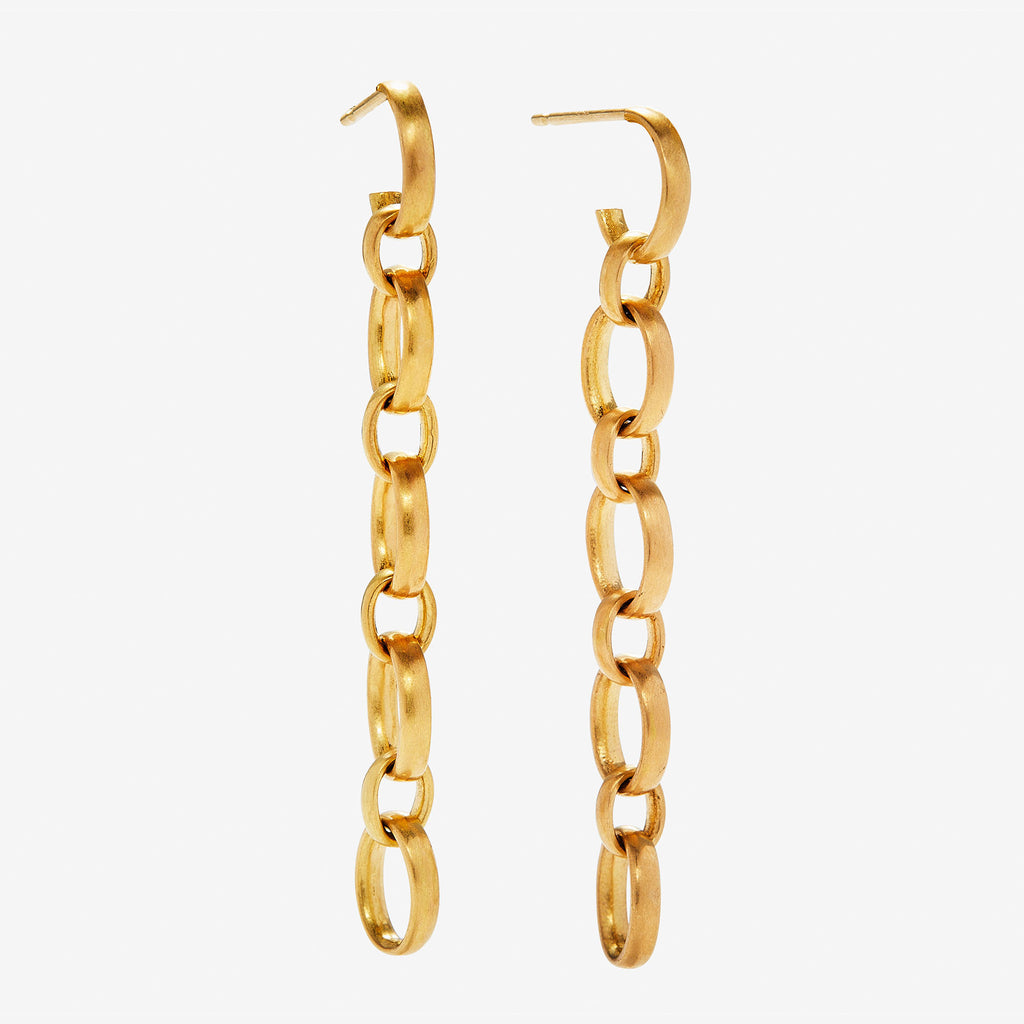 Sonoma Mixed Chain Earrings in 20K Peach Gold Reinstein Ross Goldsmiths