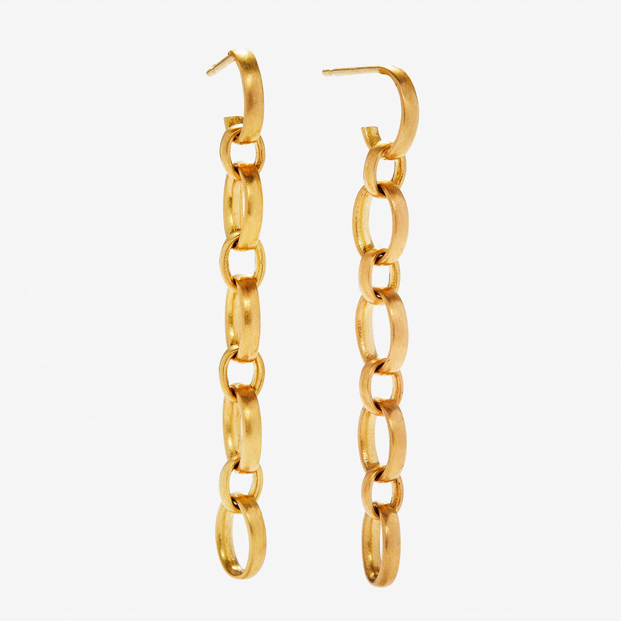 Sonoma Mixed Chain Earrings in 20K Peach Gold Reinstein Ross Goldsmiths