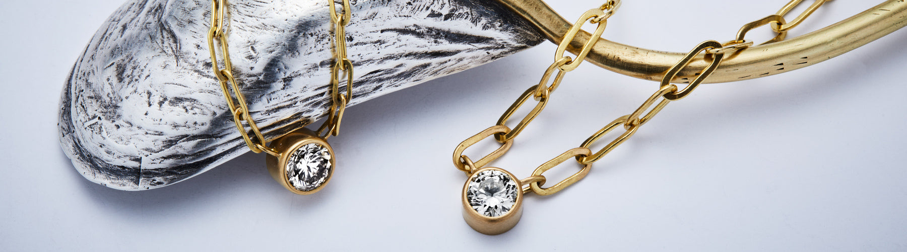 Sedona Round Diamond Pendant on Tivoli Small Chain Necklace in 20K Peach Gold- 18