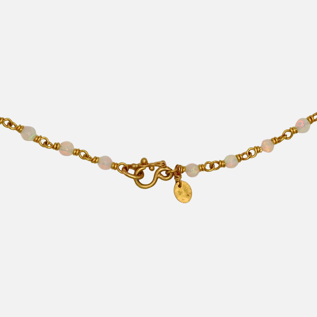 Isabella "Classic" Ethiopian Opal Necklace in 22K Nectar Gold- 42" Reinstein Ross Goldsmiths