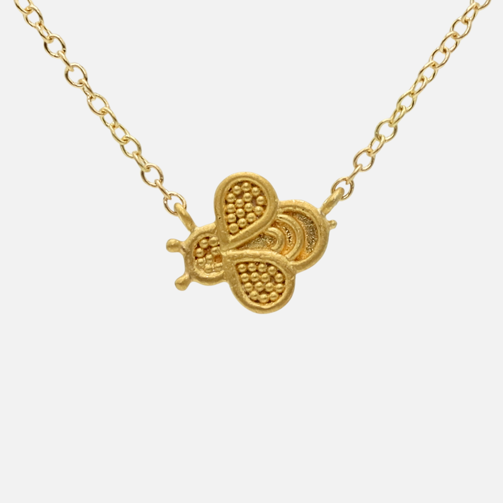 Entomo Bee Necklace in 22K Yellow Gold Reinstein Ross Goldsmiths