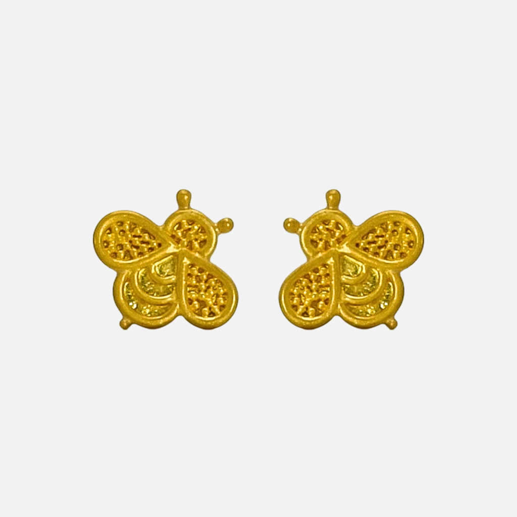 Entomo Bee Stud Earring in 22K Yellow Gold Reinstein Ross Goldsmiths