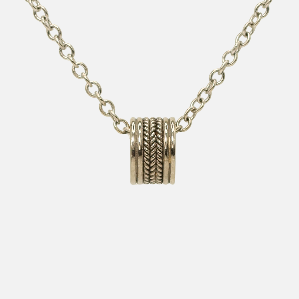 Braid Rondelle Pendant in 18K Alpine Gold
