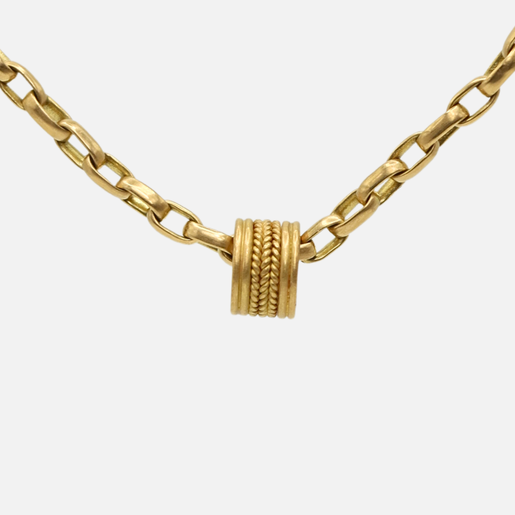 Braid Rondelle Pendant in 20K Peach Gold Reinstein Ross Goldsmiths