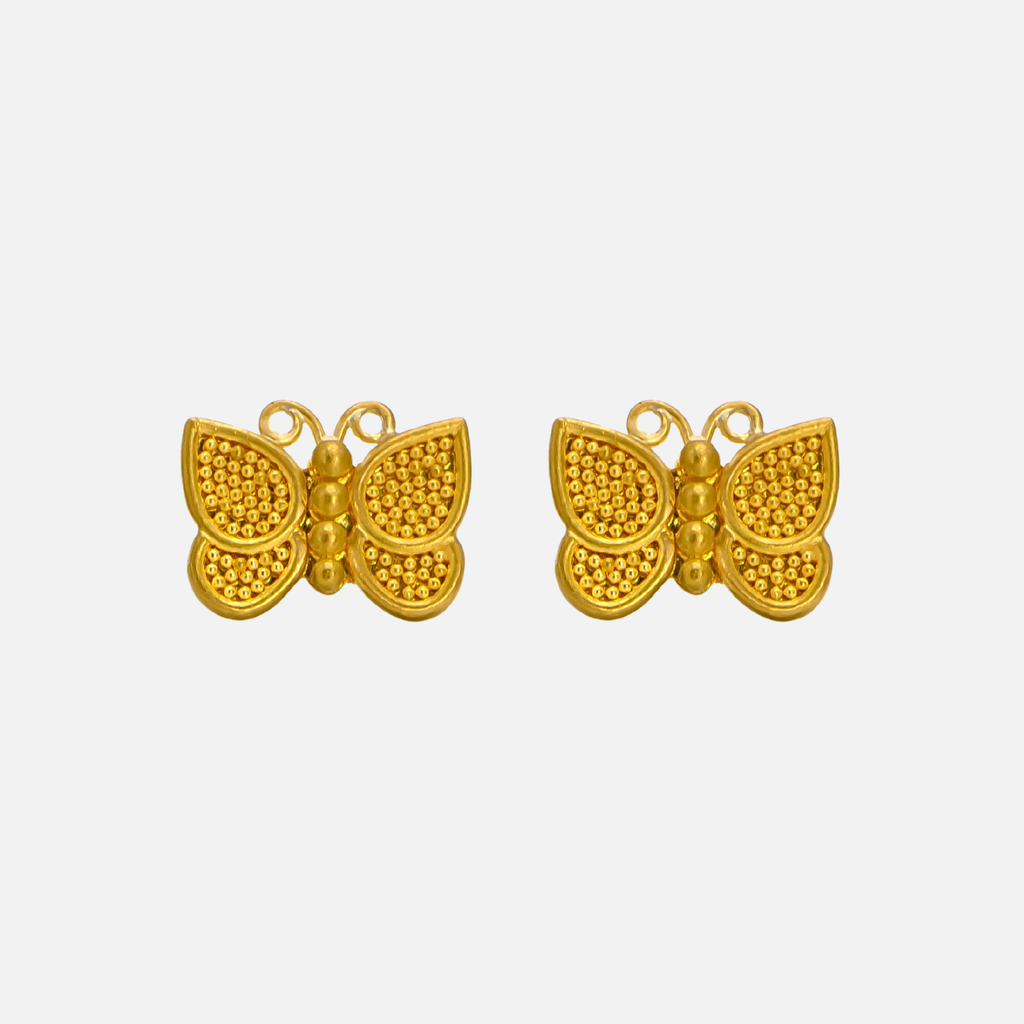 Entomo Butterfly Stud Earring in 22K Yellow Gold Reinstein Ross Goldsmiths
