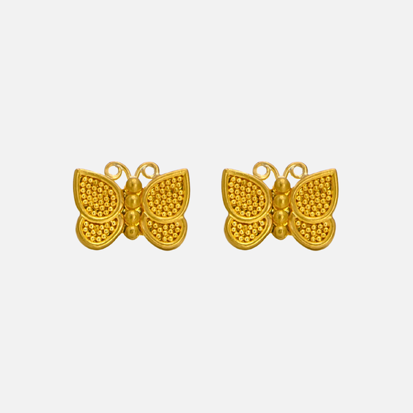 Entomo Butterfly Stud Earring in 22K Yellow Gold
