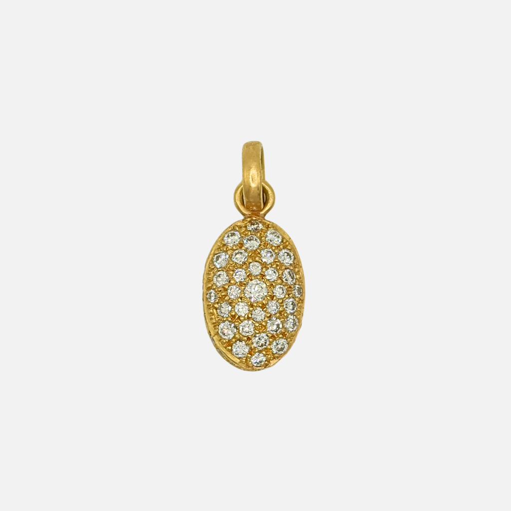 Diamond Match™ Pave Dome Small Pendant in 20K Peach Gold Reinstein Ross Goldsmiths