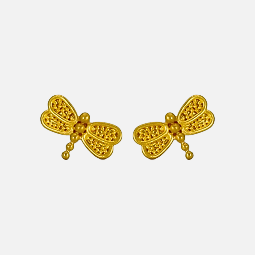 Entomo Firefly Stud Earring in 22K Yellow Gold Reinstein Ross Goldsmiths