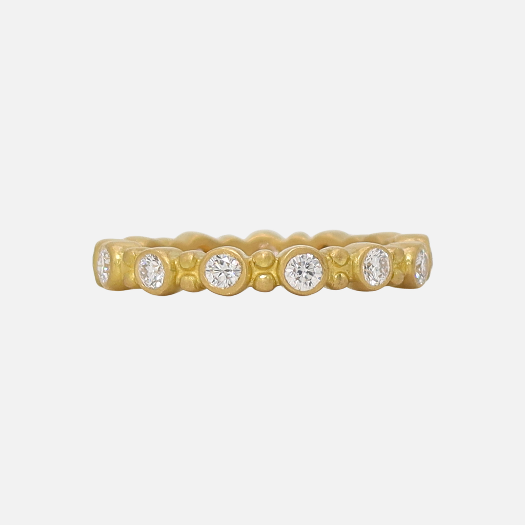Garland Small Diamond Band in 20K Peach Gold