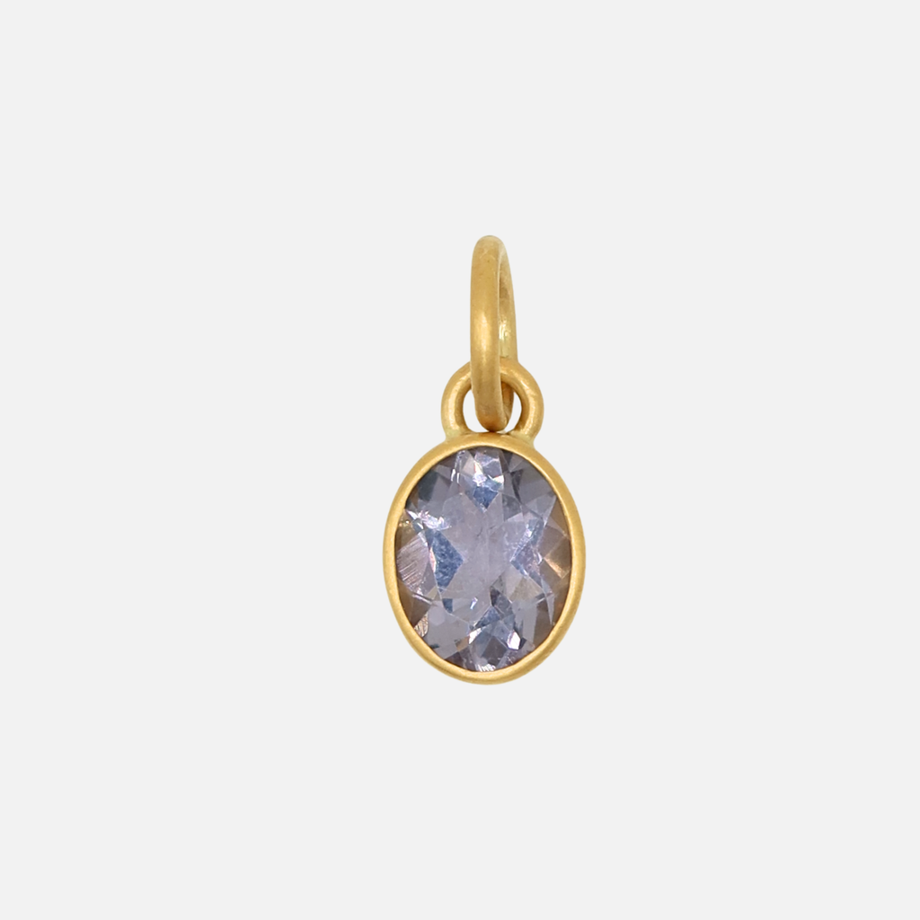 Sedona Oval Iolite Pendant in 20K Peach Gold