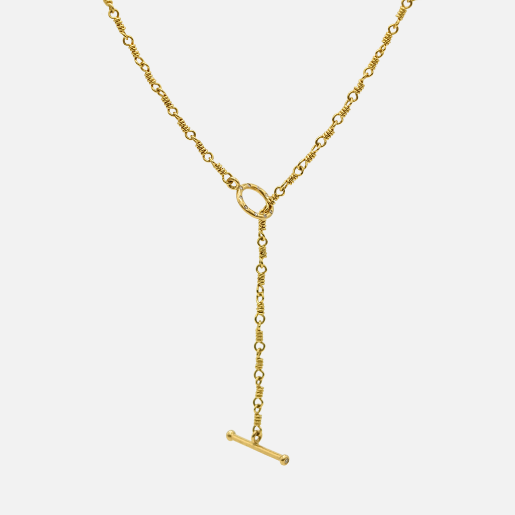 Isabella "Classic" Necklace with Diamond Toggle in 20K Peach Gold