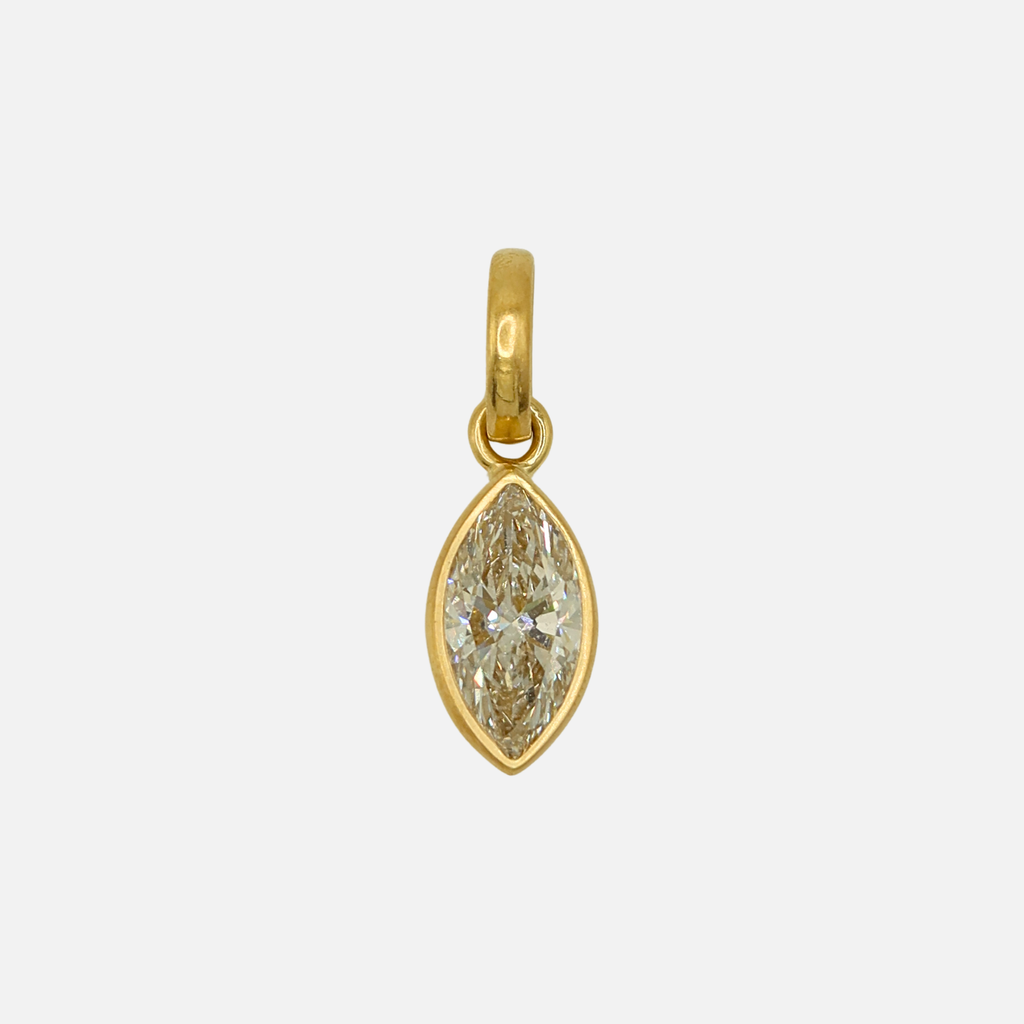 Sonoma Marquise Lab Diamond Pendant in 20K Peach Gold-3.0 Carats