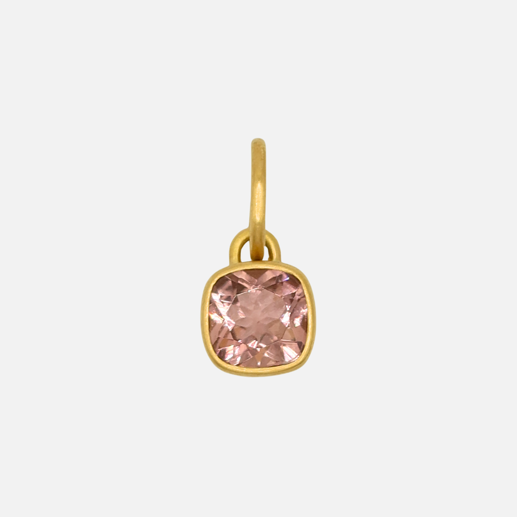 Sonoma Cushion Cut Pink Tourmaline Pendant in 20K Peach Gold