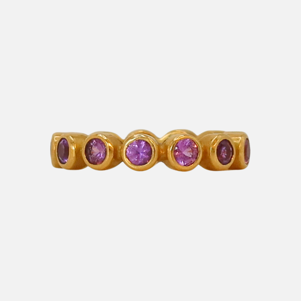 Meadow Purple Sapphire Band in 20K Peach Gold Reinstein Ross Goldsmiths