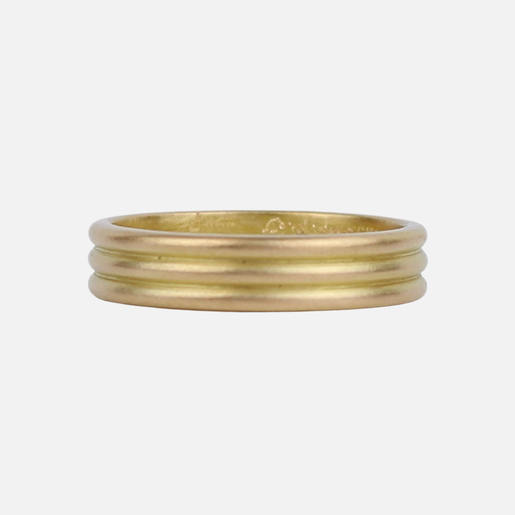 Penta Triple Band in 20K Peach Gold- 5mm