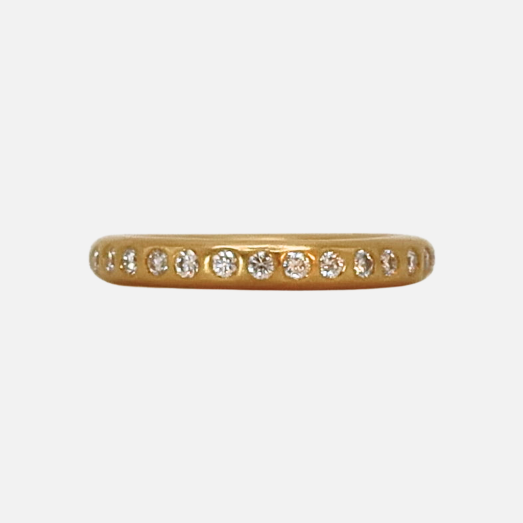 Round Diamond Band in 20K Peach Gold- 3.5mm Reinstein Ross Goldsmiths