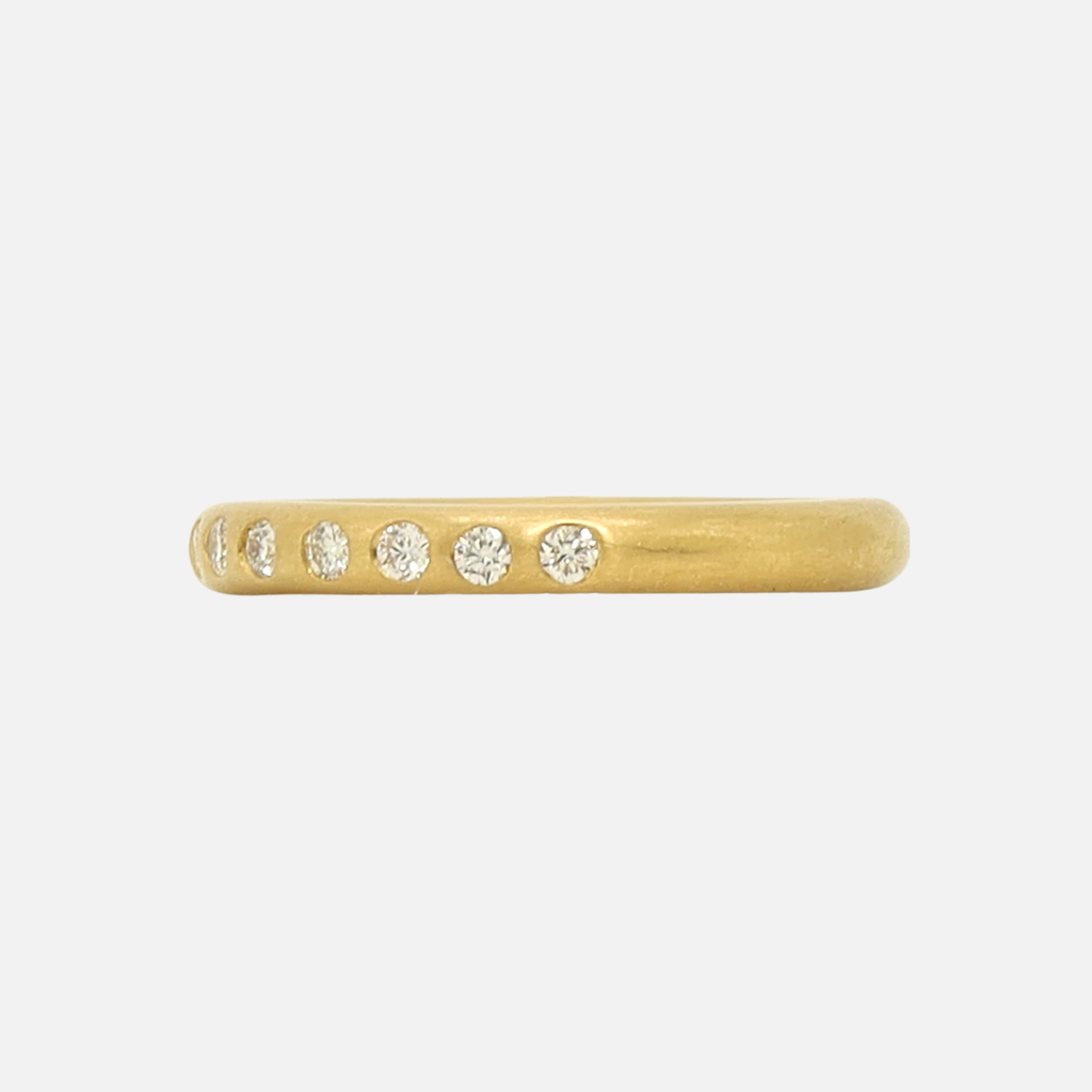 Round Diamond Halfway Band in 20K Peach Gold- 3mm