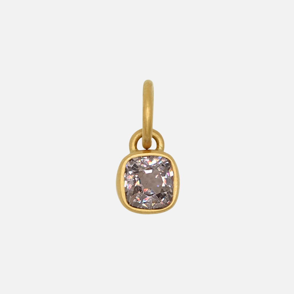 Sonoma Cushion Cut Grey Spinel Pendant in 20K Peach Gold