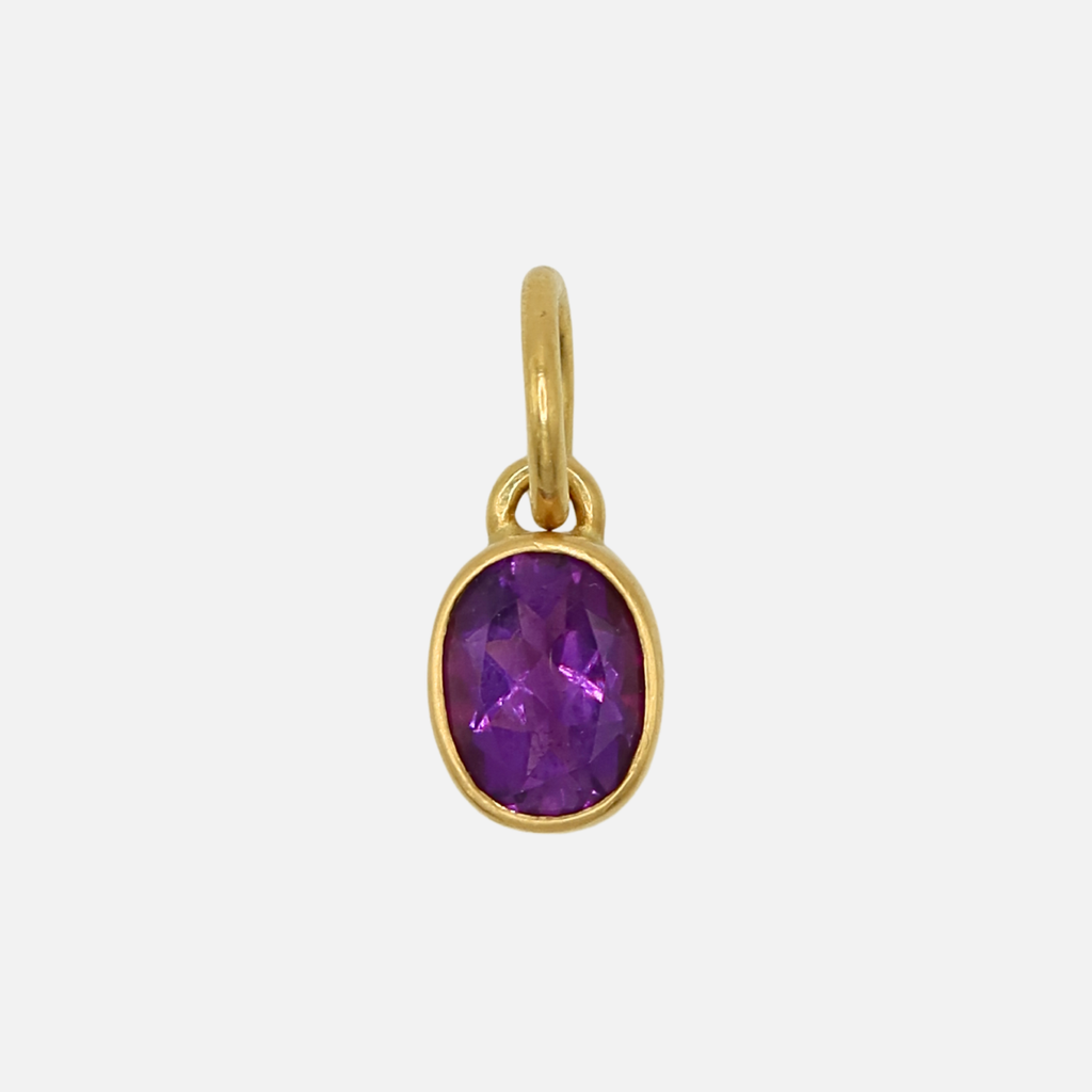 Sedona Oval Amethyst Pendant in 20K Peach Gold Reinstein Ross Goldsmiths