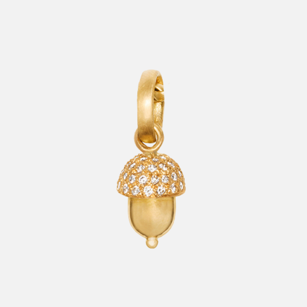 Sonoma Acorn Large Diamond Pendant in 20K Peach Gold