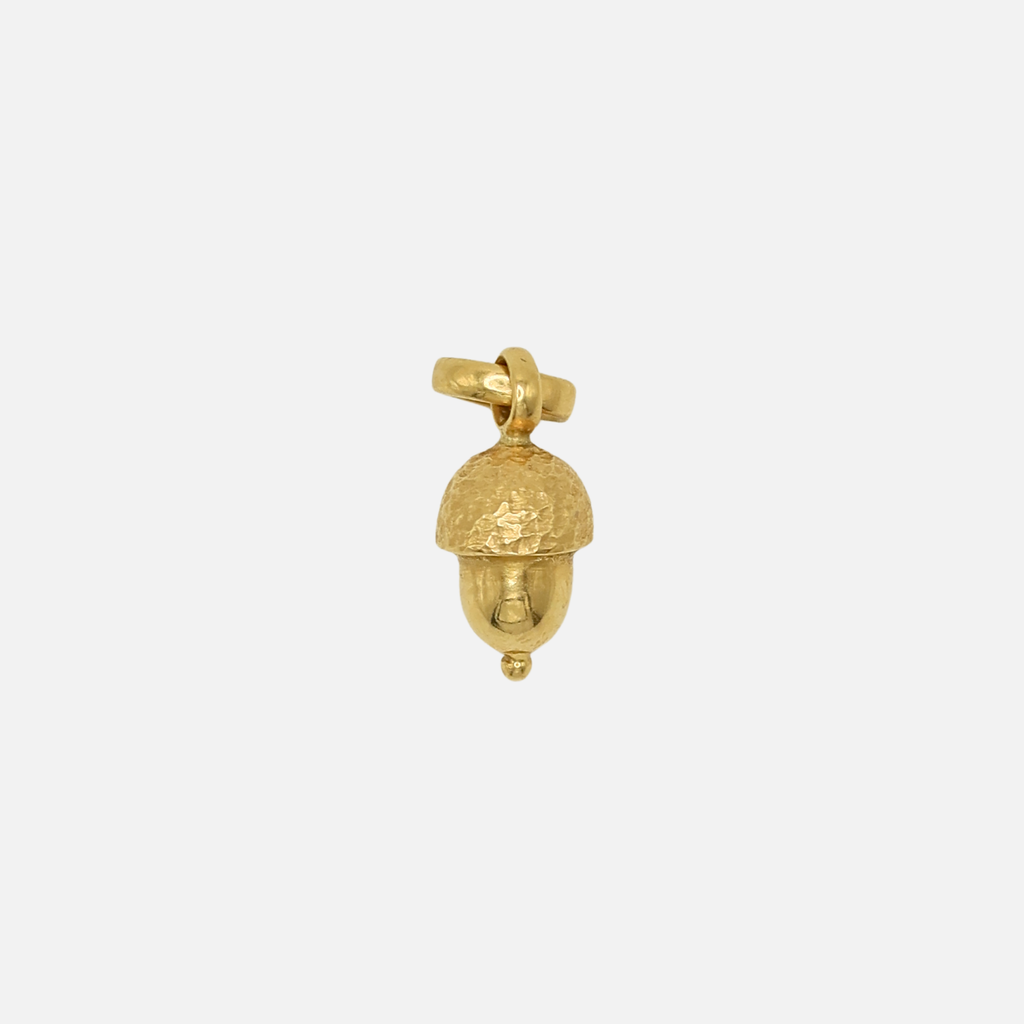Sonoma Acorn Small Hammered Pendant in 20K Peach Gold