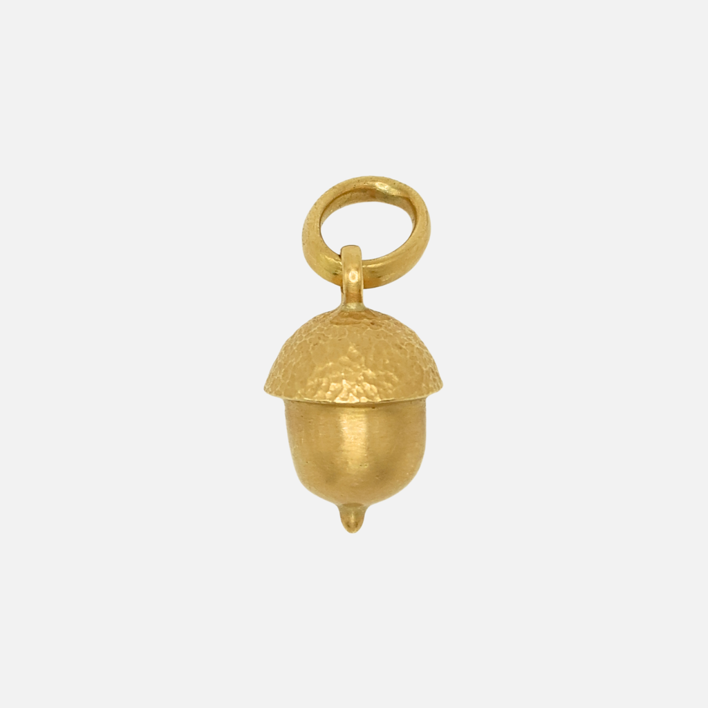 Sonoma Acorn X-Large Hammered Pendant in 20K Peach Gold Reinstein Ross Goldsmiths