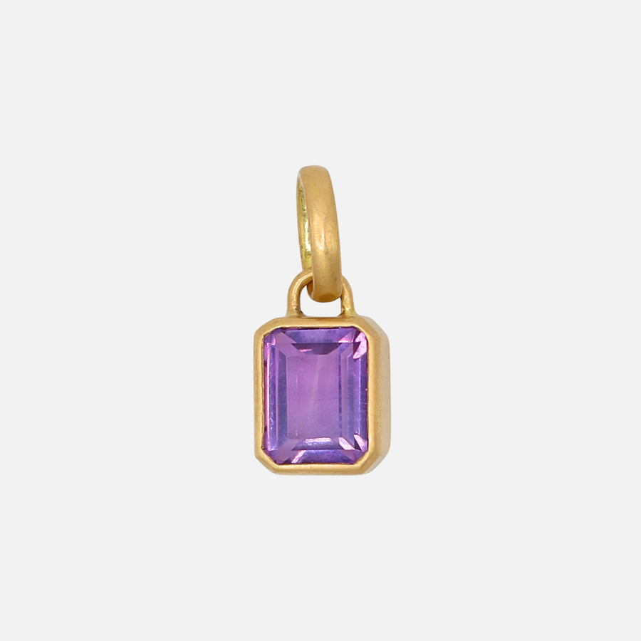 Sonoma Emerald Cut Amethyst Pendant in 20K Peach Gold