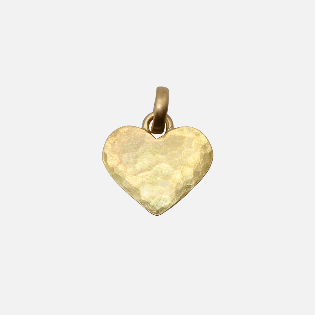 Sonoma Hammered Heart Pendant in 20K Peach Gold Reinstein Ross Goldsmiths