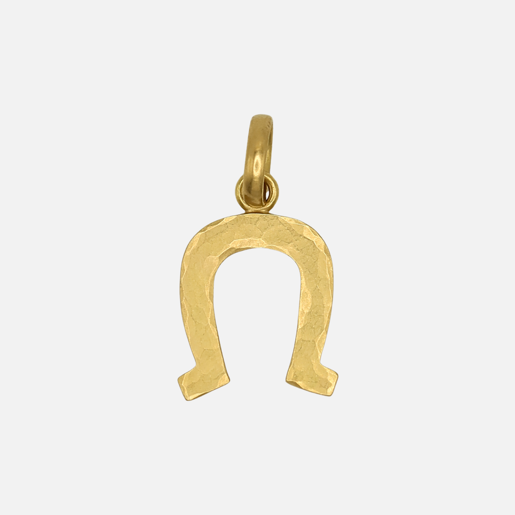 Sonoma Hammered Horseshoe Down Pendant in 20K Peach Gold