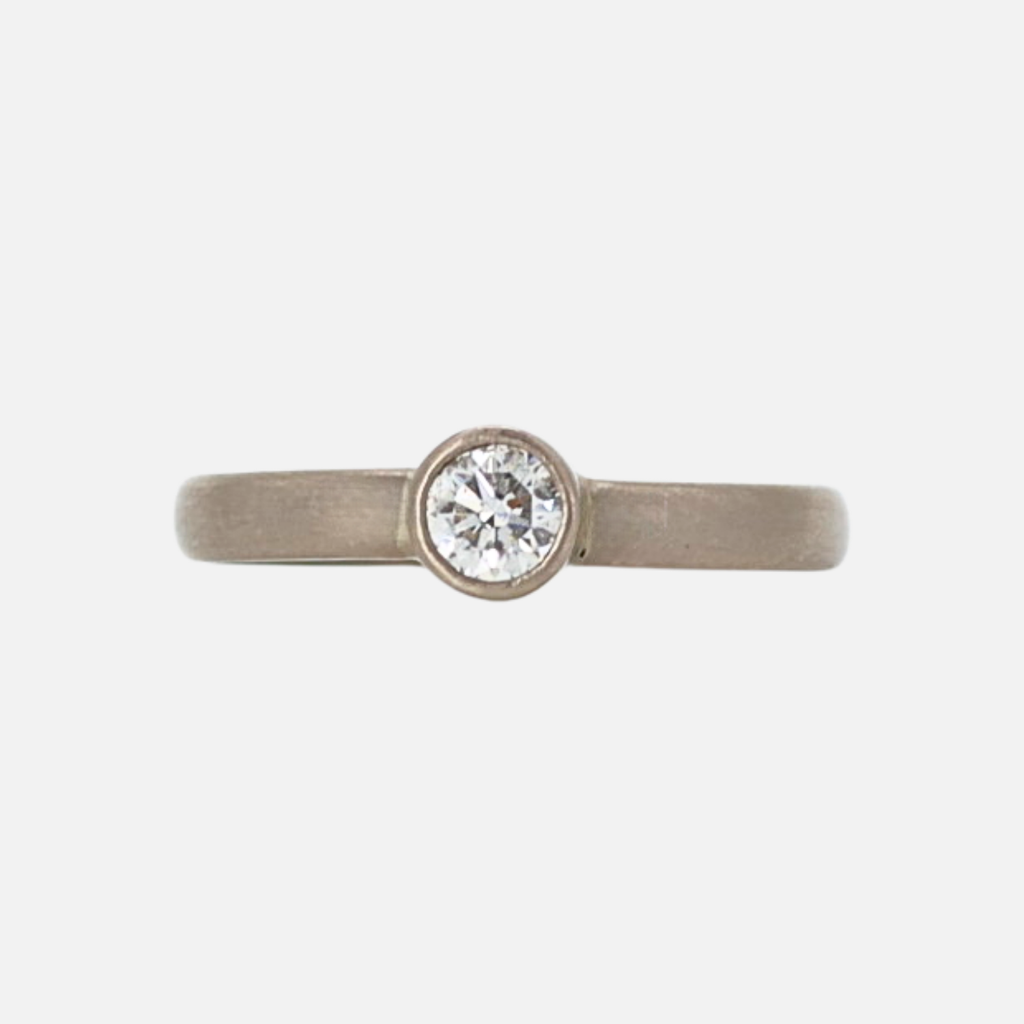 Sonoma Mini Round Diamond Ring in 18K Alpine Gold Reinstein Ross Goldsmiths