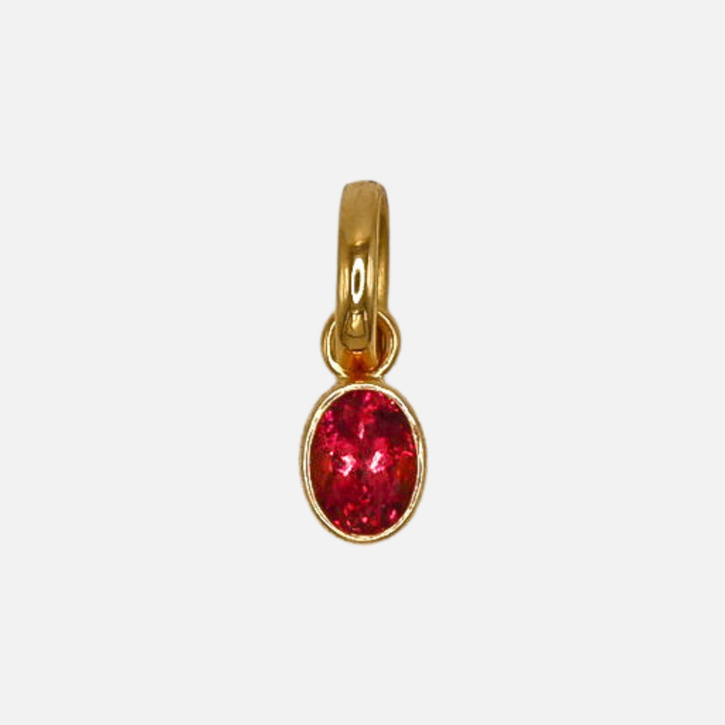 Sonoma Oval Pink Tourmaline Pendant in 20K Peach Gold Reinstein Ross Goldsmiths