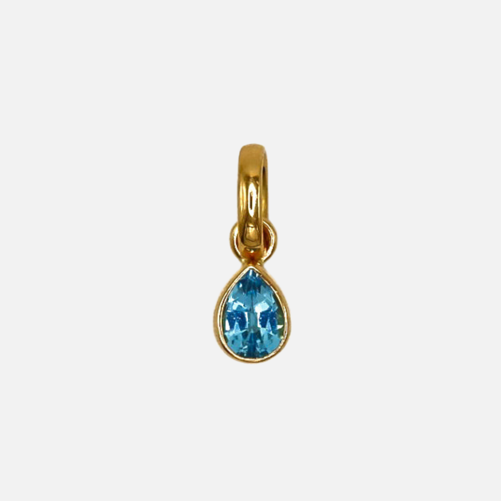 Sonoma Pear Blue Topaz Pendant in 20K Peach Gold Reinstein Ross Goldsmiths