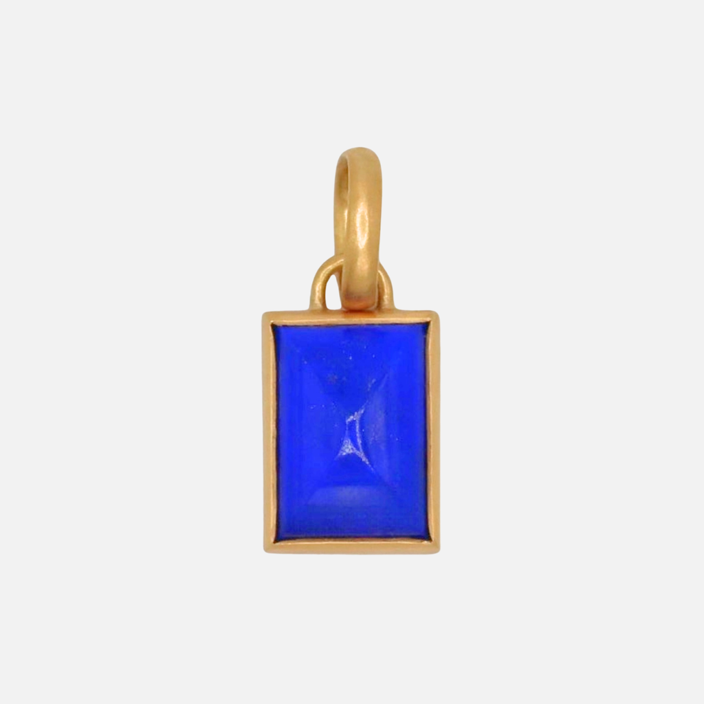 Sonoma Rectangular Lapis Pendant in 20K Peach Gold