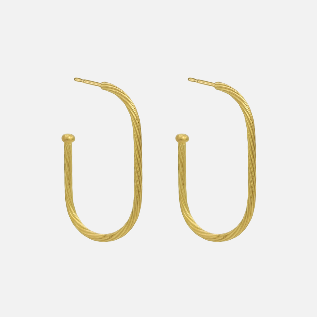 Swirl Large Hoops in 20K Peach Gold Reinstein Ross Goldsmiths