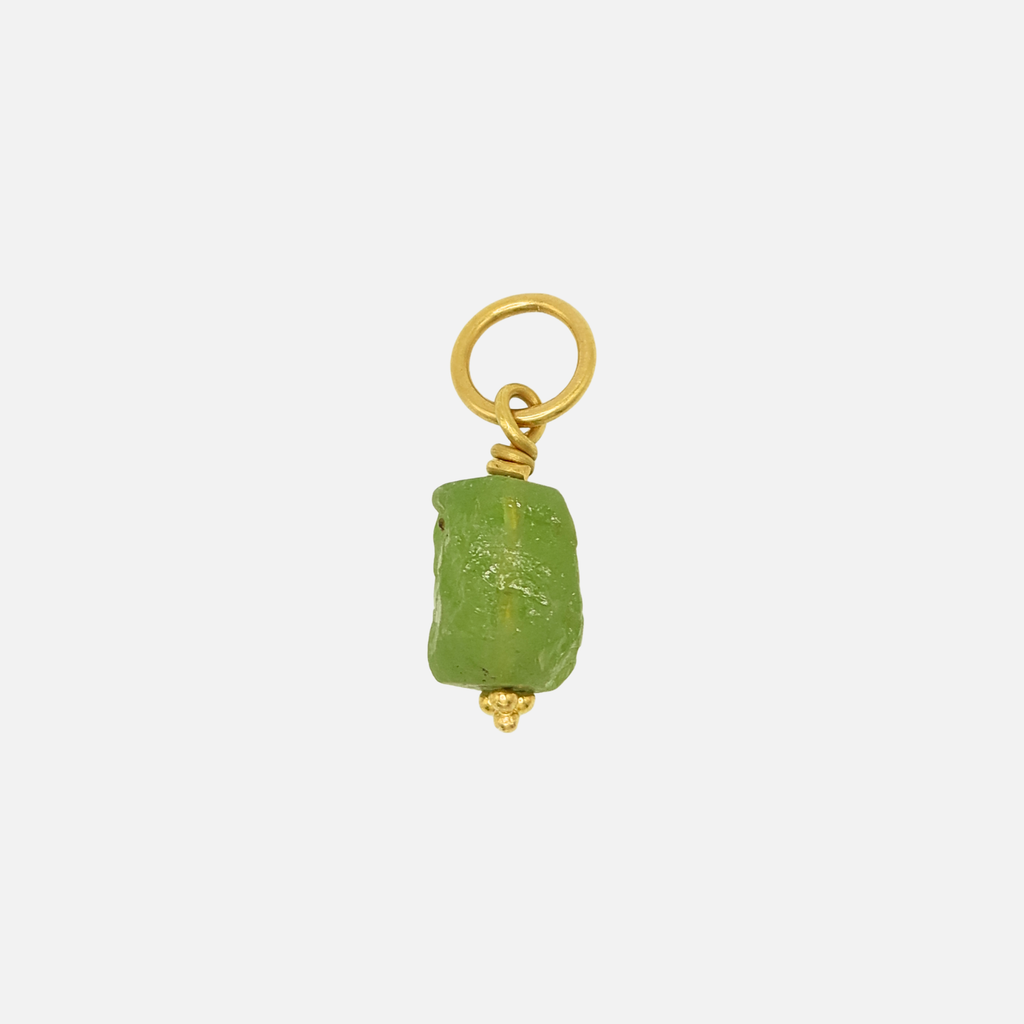 Tania Rough Peridot Pendant in 20K Peach Gold Reinstein Ross Goldsmiths