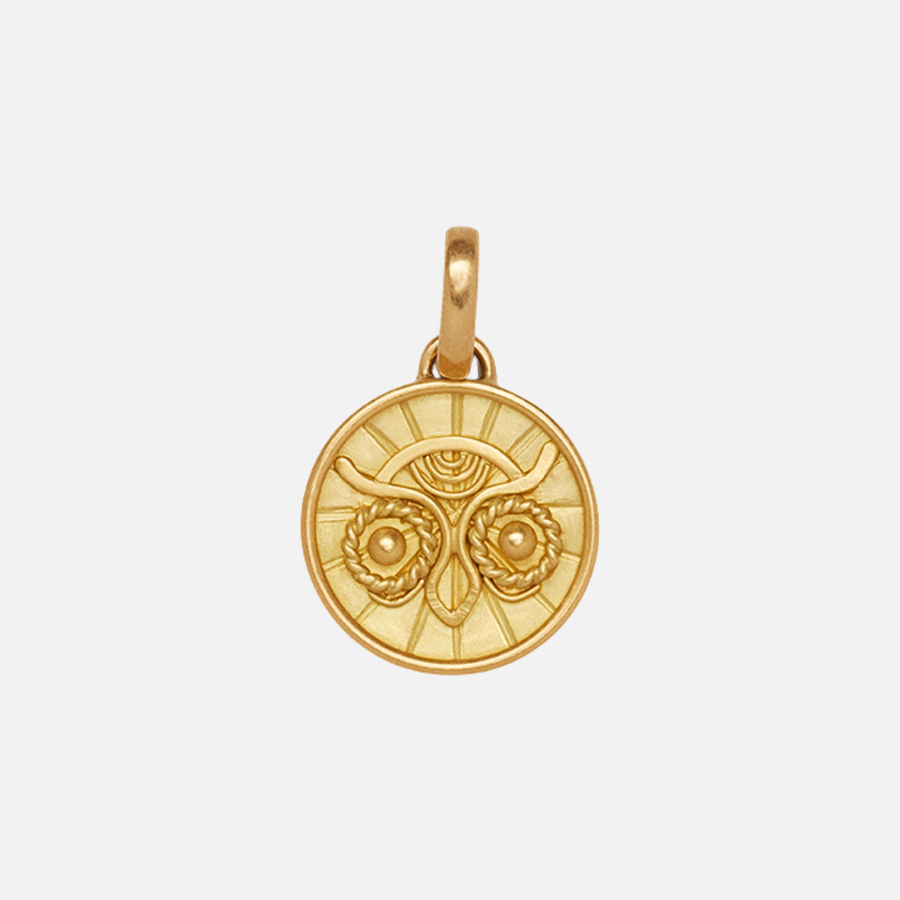 Animalia "Flaco" Owl Pendant in 20K Peach Gold Reinstein Ross Goldsmiths