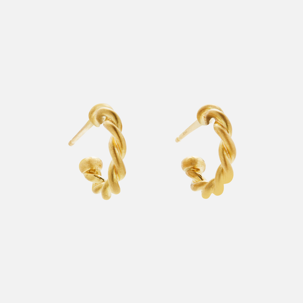 Ashley Grand Twist Baby Hoops in 20K Peach Gold