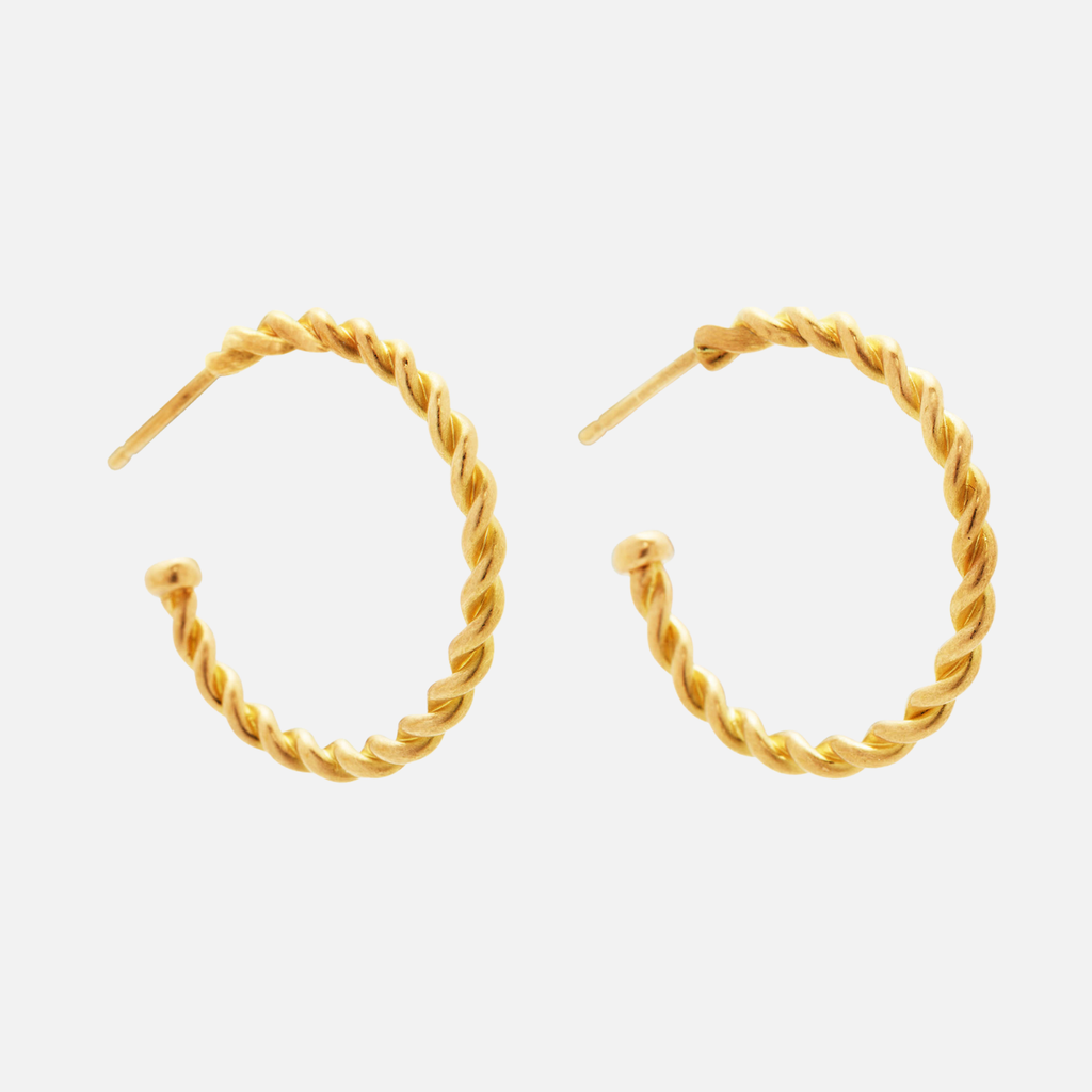 Ashley Grand Twist Large Hoops in 20K Peach Gold Reinstein Ross Goldsmiths