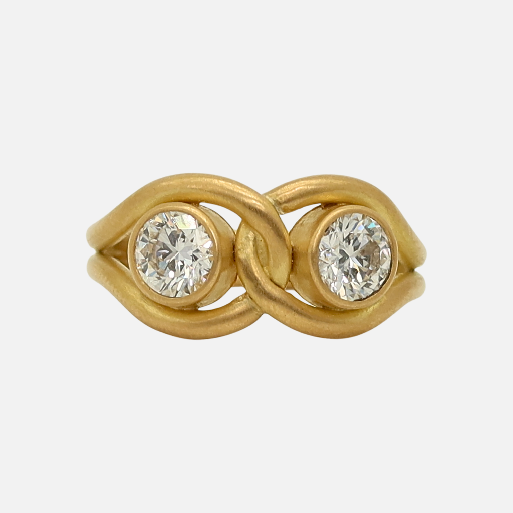 Dyan Toi Et Moi Lab Diamond Ring in 20K Peach Gold Reinstein Ross Goldsmiths