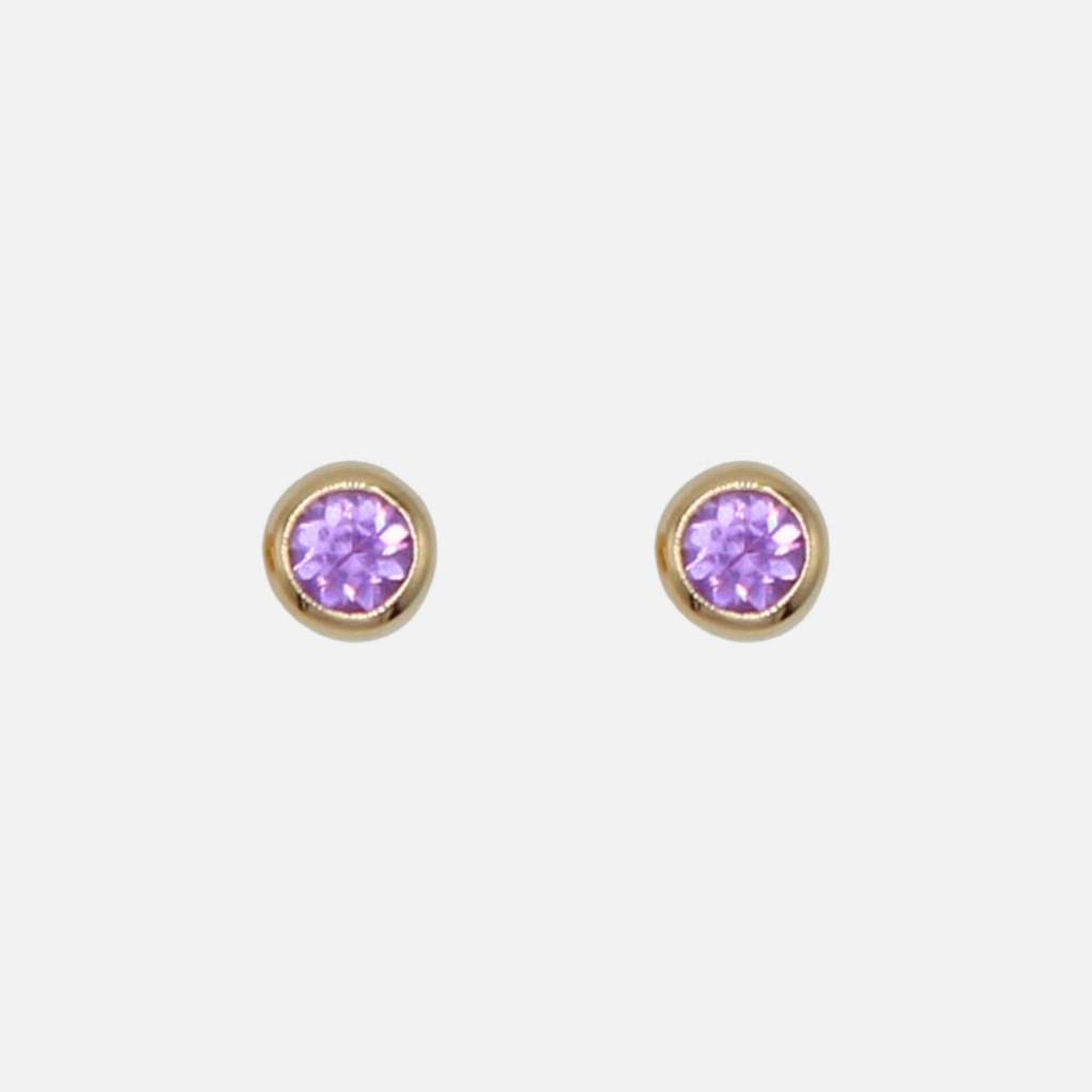 Meadow Pink Sapphire Studs in 20K Peach Gold Reinstein Ross Goldsmiths