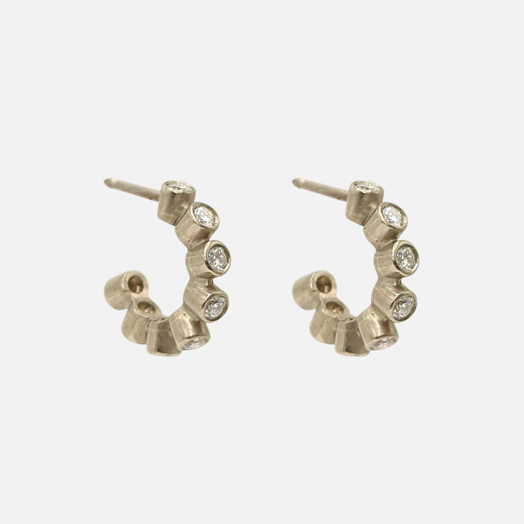 Meadow Small Diamond Hoops in 18K Alpine Gold