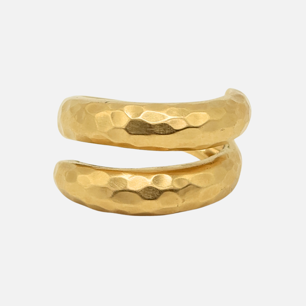 Hammered Double Wrap Band in 20K Peach Gold Reinstein Ross Goldsmiths
