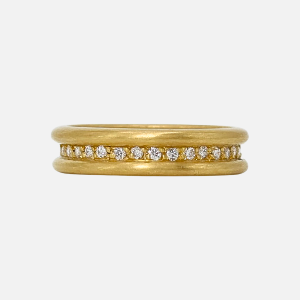 Shimmer Mini Diamond Band in 20K Peach Gold